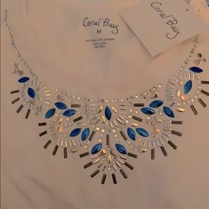 New Coral Bay bling white medium shirt sleeve top